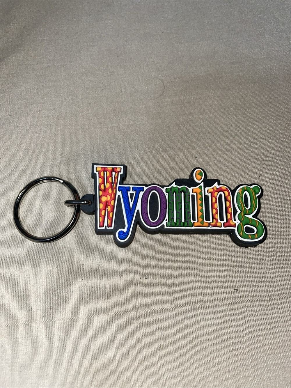 Vintage Keychain Wyoming Multicolor Gift Souvenir